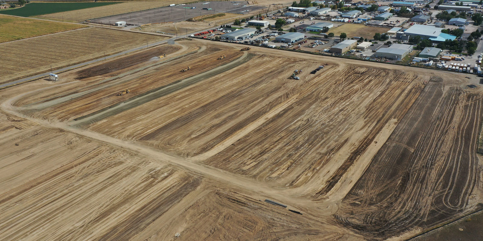 Aerial Shot Of Colorado Logistics Distribution Center Overlot Grading By Bemas Construction